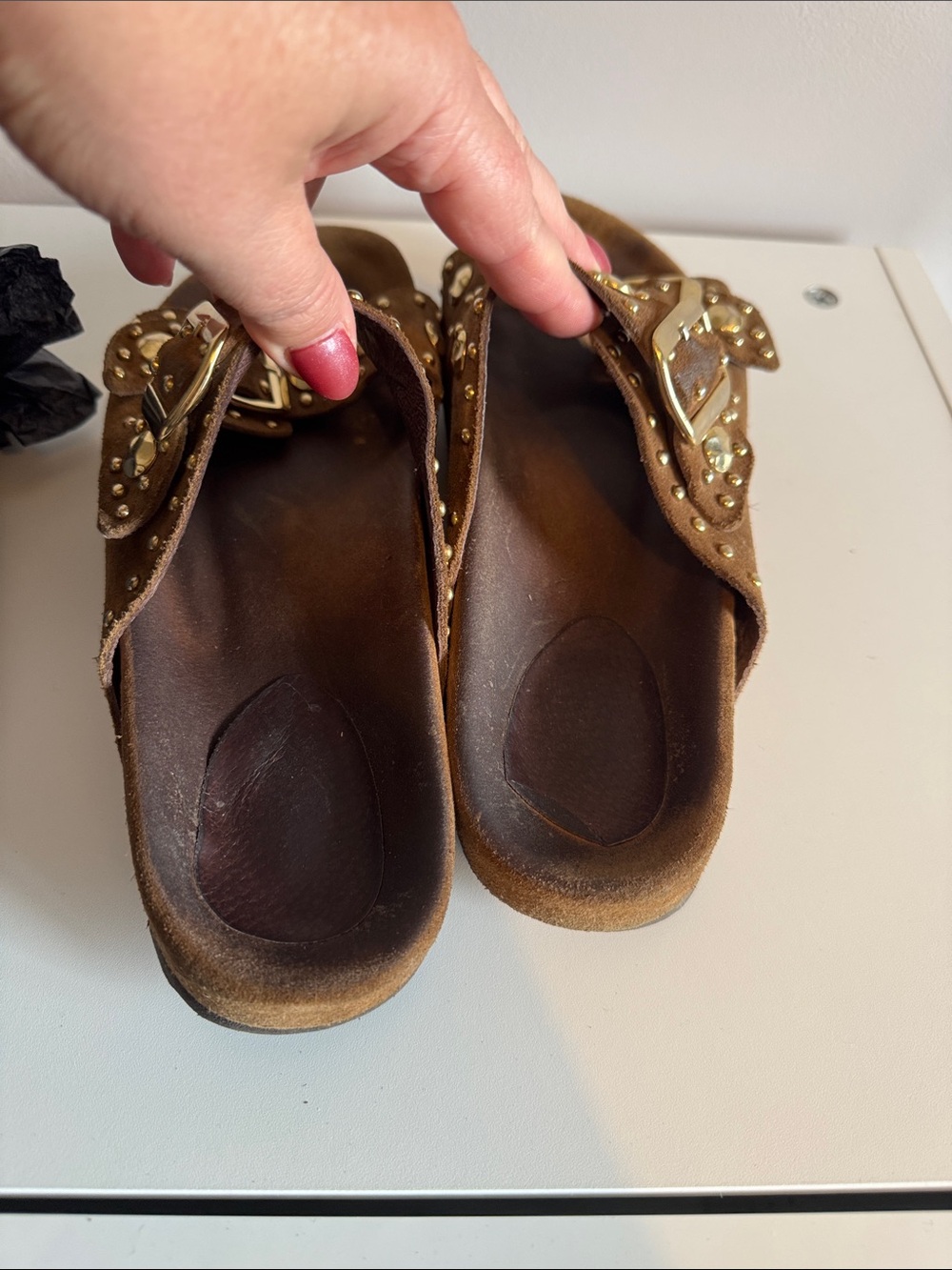 Feelstuds camel sandles - Picture 3 of 5